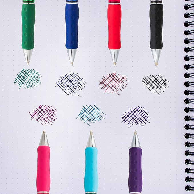 Pentel RSVP Super RT Ballpoint Pen, (1.0mm) Medium Line, Assorted Ink, Pack of 4 (BX480BP4M1)