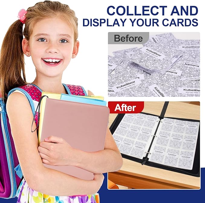 Card Binder – 720 Capacity, Zippered Trading Card Holder for MTG, Sports & Collectible Cards – Acid-Free, Durable & Travel-Friendly Storage (Pink dots, 9 Pocke)