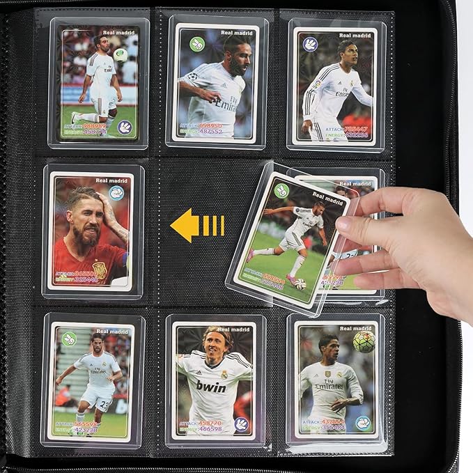 Toploader Binder,Toploader Hard Cases, 9-Pocket Pages Sleeves Hold up 288 Cards.Toploader Card Binder with Sleeves for “3×4” rigid,Card Holder(black)