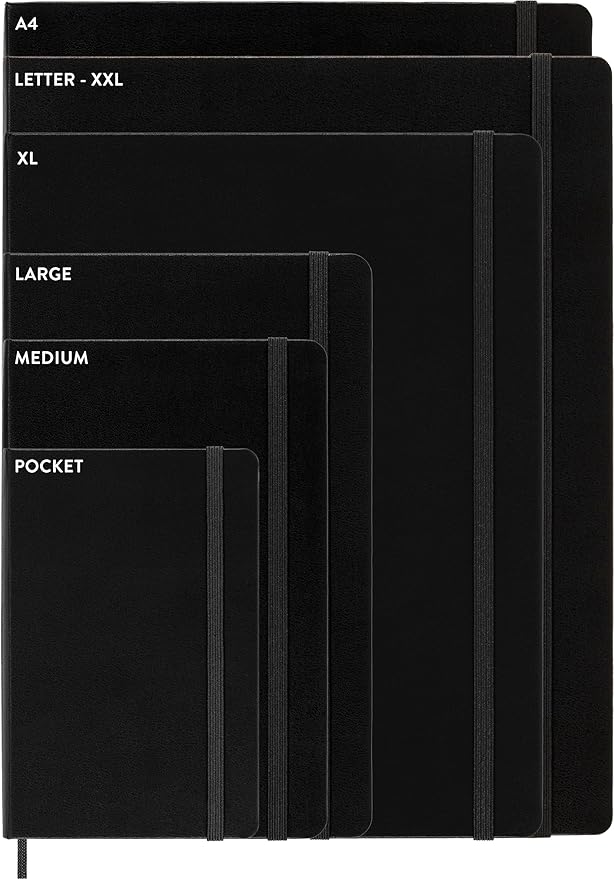 Moleskine Cahier Journal, Soft Cover, Large (5.5" x 3.5" (M)) Ruled/Lined, Black, 80 Pages (Set of 3)