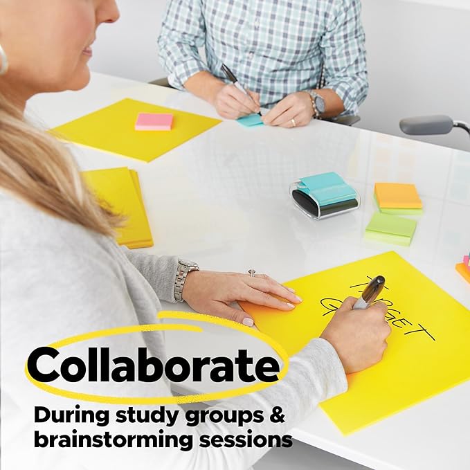 Post-it Super Sticky Big Notes, 8 in. x 8 in., Extra Large Sticky Notes in Papaya Fizz, 2 pads, 60 Sheets Total, Great for Vision Boards, Creative Projects, Study Spaces, Group Brainstorming, and More