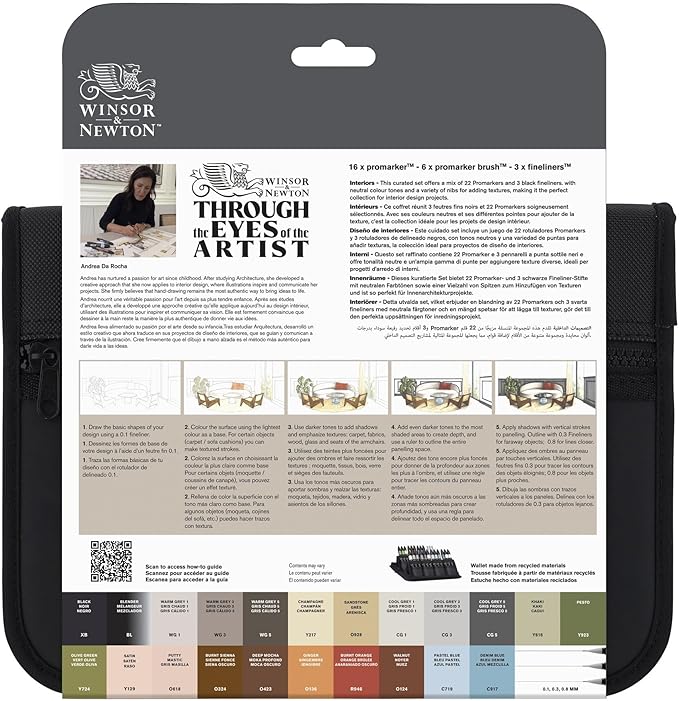 Winsor & Newton ProMarker Set, 25+1pcs. Wallet, Interiors