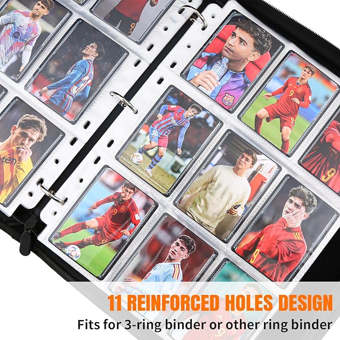 9 Pocket Card Sleeves Binder Sheets for 3 Ring Binder, 1224 Pockets Double-Sided Transparent Trading Card Pages Sleeves for Sports, MTG, Baseball, Game, Business (68 Pages)