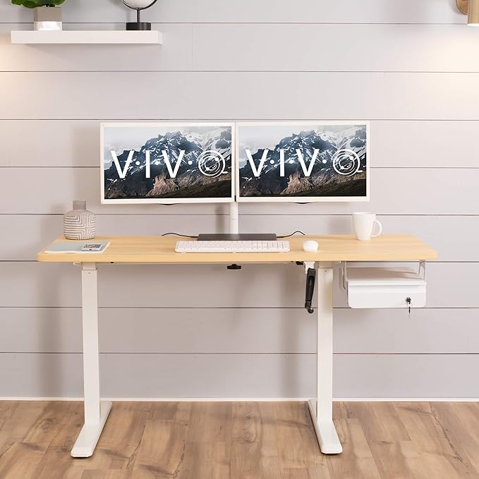 VIVO 13 inch Under Desk Lockable Slide Out Drawer, Secure Home Office Storage Organizer, White, DESK-AC03L-W