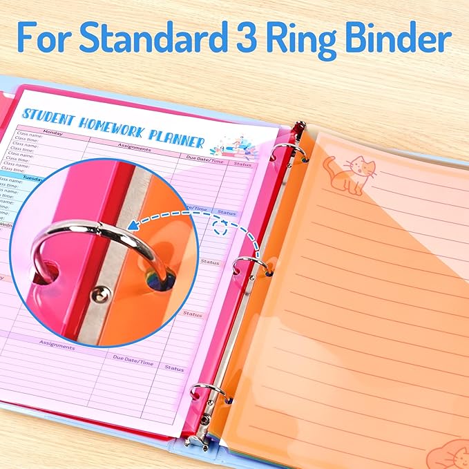 Forvencer 24 Count Binder Dividers with Two Pockets, 8 tab Dividers for 3 Ring Binders Organizer, Binder Divider with Tabs for School Office and Home Organization, Multicolor, 3 Sets