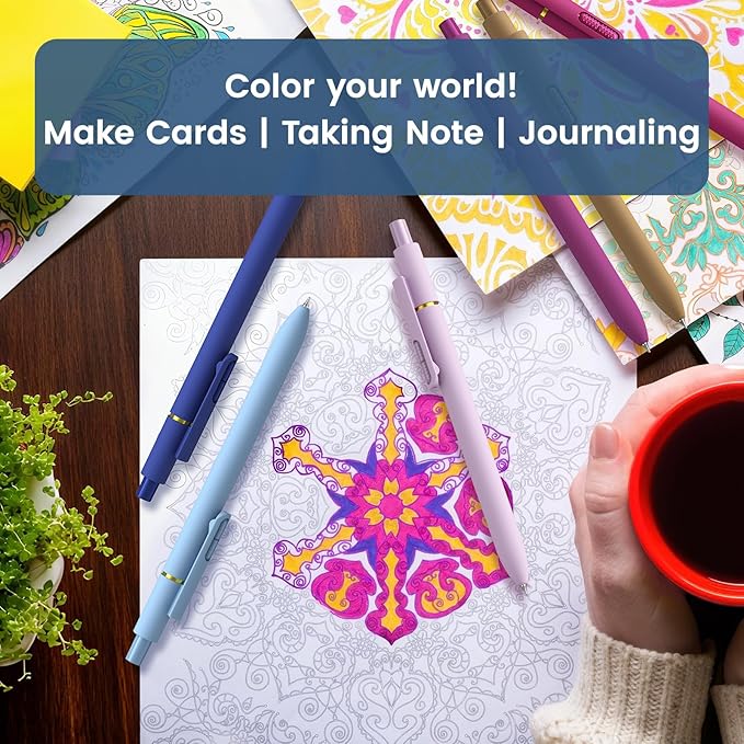 Colorful Gel Pens - 16 Pcs Colored Ink Pens Coloring | 0.7MM Smooth Writing Medium Point - Quick Drying Retractable Colored Pen for Journaling Note Taking (Vintage + Morandi - 16Pcs