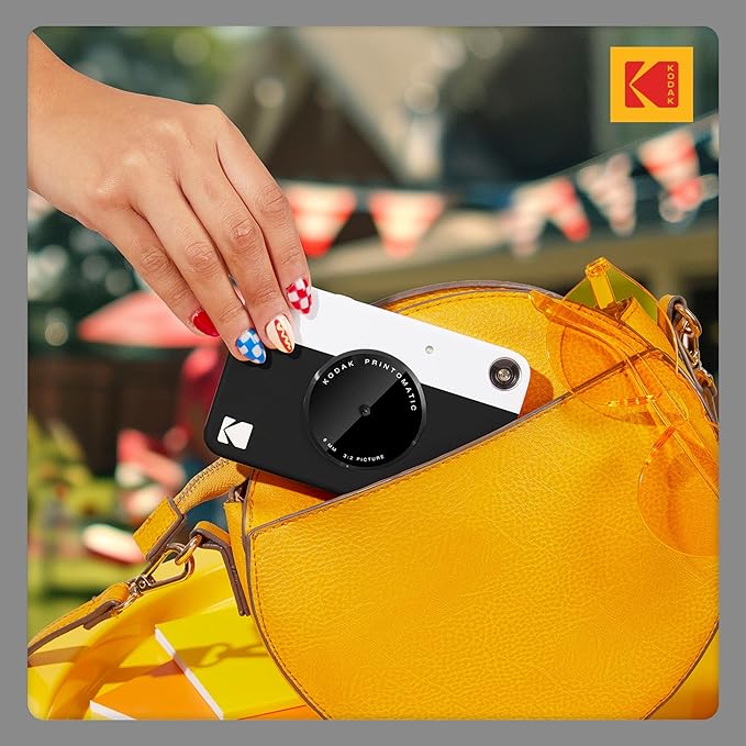 KODAK Printomatic Full-Color Instant Print Digital Camera - Colorful Photos On Zink 2x3" Sticky-Back Photo Paper - 5MP, Portable, Creative Fun Gift for Birthday, Christmas, Holiday - Black