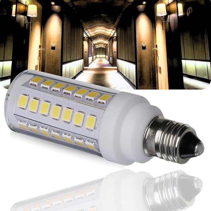 Satco 5W T6 LED Mini Candelabra Bulb, Clear Finish, 5000K Natural Light, 120 Volt, Residential Commercial, Indoor Enclosed Fixtures, Damp Locations, Chandeliers, Pendants, Accent Lighting