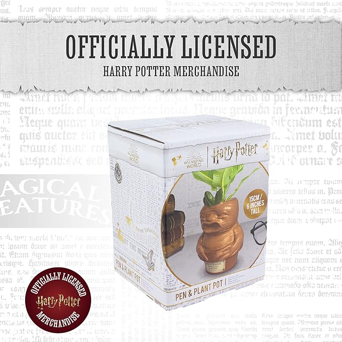 Paladone Harry Potter Mandrake Root Ceramic Planter or Pen Holder | Officially Licensed Wizarding World Merchandise and Desk Décor