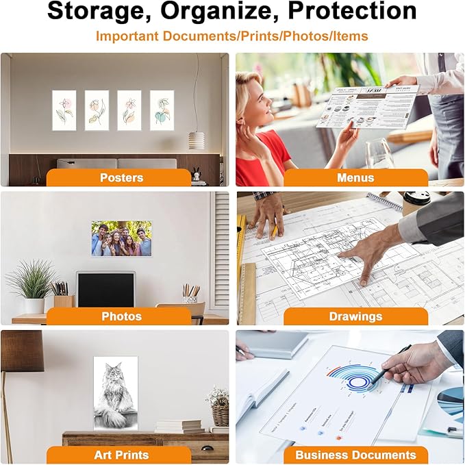 Ndsox 50 Pack 8.5" x 14" Rigid Print Protectors Clear Hard Plastic Sheet Protectors Top-Loading Rigid Menu Covers for Legal Size Paper, Documents, Photo, Posters, Prints, Artworks, Birth Certificates