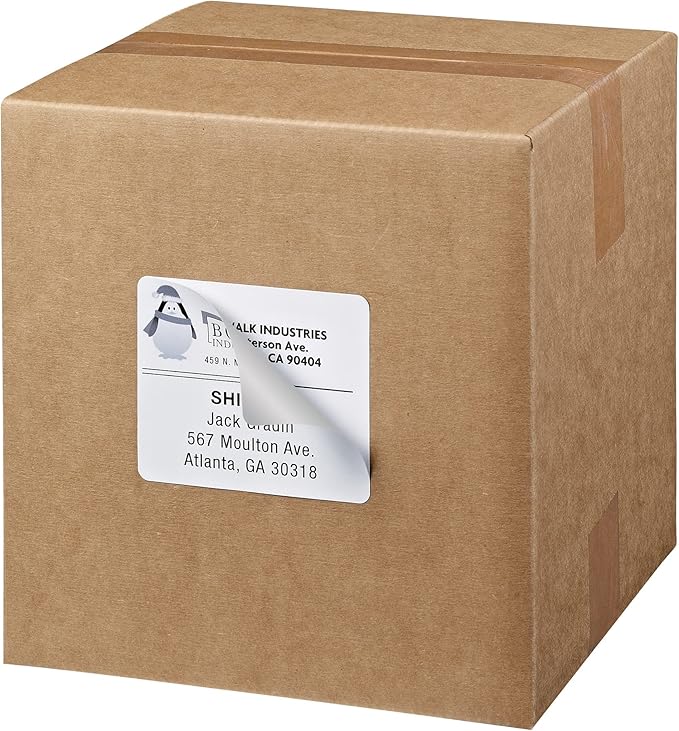 Avery Printable Shipping Labels with Sure Feed, 3-1/3" x 4", White, 150 Blank Mailing Labels (8164)