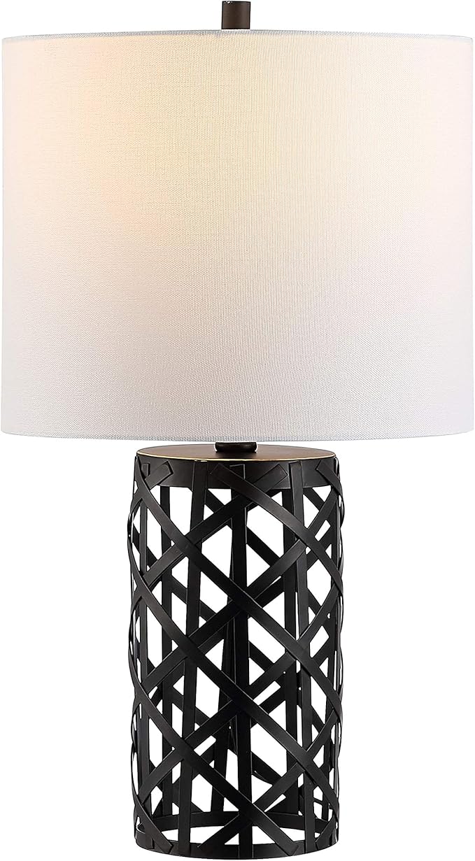SAFAVIEH Lighting Collection Berny Modern Contemporary Industrial Farmhouse Black Iron 22-inch Bedroom Living Room Home Office Desk Nightstand Table Lamp (LED Bulb Included)