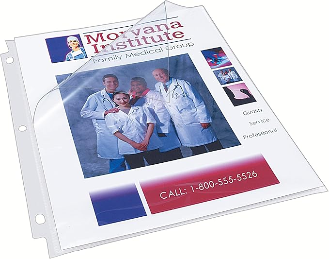 Avery Clear Quick Load Sheet Protectors, Non-Glare, Top & Side Load, 50 Document Protectors (73803)
