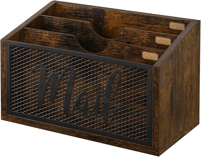YINMIT Mail Organizer Countertop, Mail Holder, Mail Sorter for Desk, Desktop Mail Basket, Mail Organizer Wall Mounted, Office Desk Organizers and Accessories for File Paper Folder