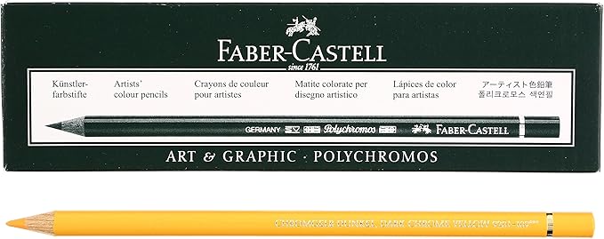 Faber Castel Polychromos Colored Pencils, 109, Dark Chrome Yellow, 6 Count