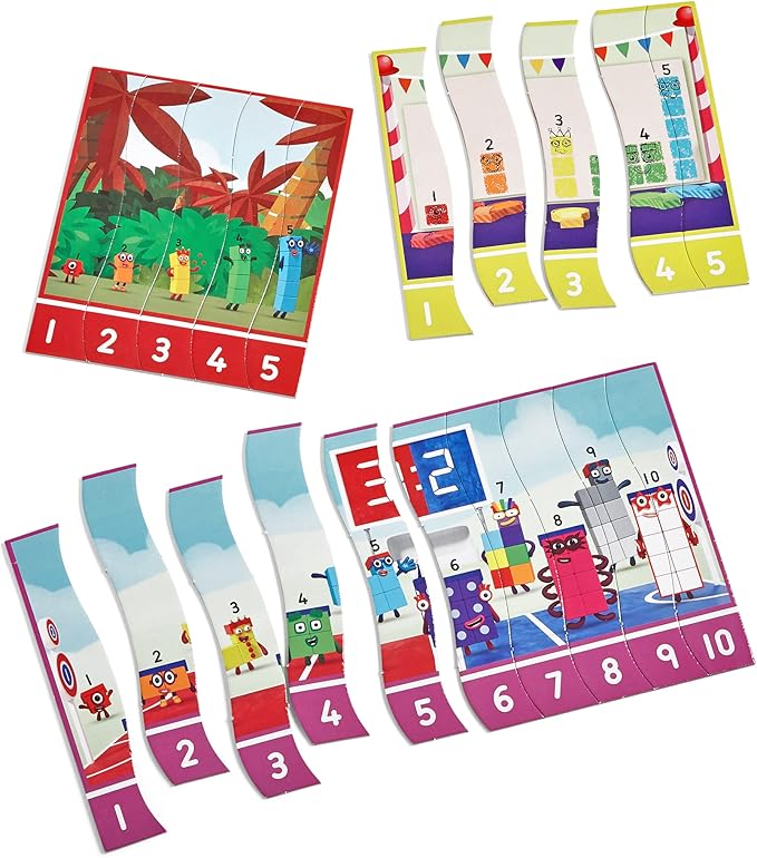 hand2mind Numberblocks Sequencing Puzzle Set, Sequence Cards, Matching Game, Math Toys, Toddler Educational Toys, Preschool Learning Activities, Kids Birthday Gifts, Easter Basket Stuffers for Kids