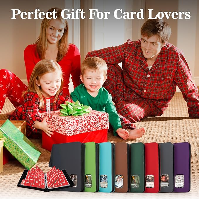 Card Binder 9 Pocket, Trading Card Binder with Clear Window Design, 720 Double Sided Pocket PU Collection Binder, Card Albums for MTG, TCG, and Sports Cards(Red)