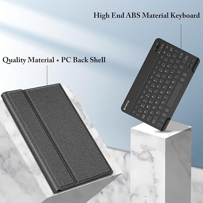 FINTIE Keyboard Case for Samsung Galaxy Tab S10 Lite/ S10 FE/ S9 FE 5G 10.9 Inch/Tab S9 11 Inch with S Pen Holder, Slim Stand Cover Detachable Wireless Bluetooth Keyboard, Gray
