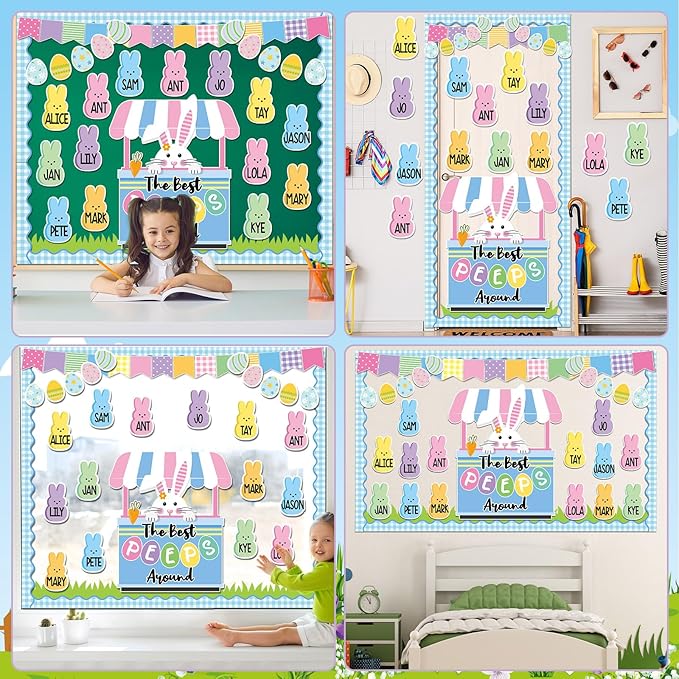 Easter Bunny Bulletin Board Classroom Decorations Easter Bunny Egg Bulletin Board Set Spring Easter Cutouts Easter Bunny Name Tags for School Classroom Teacher Student Door Wall Supplies