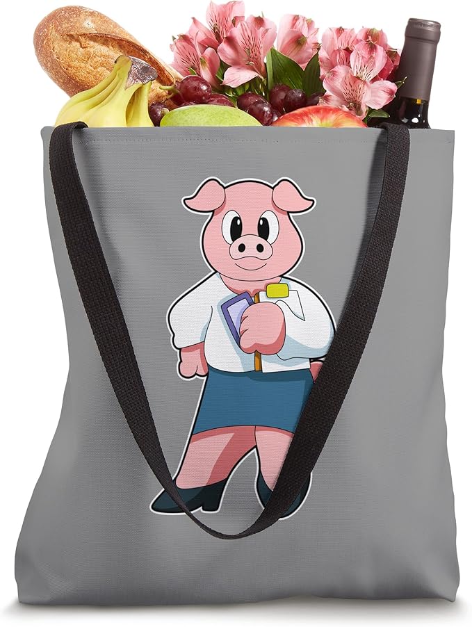 Pig Secretary Clipboard Office Tote Bag