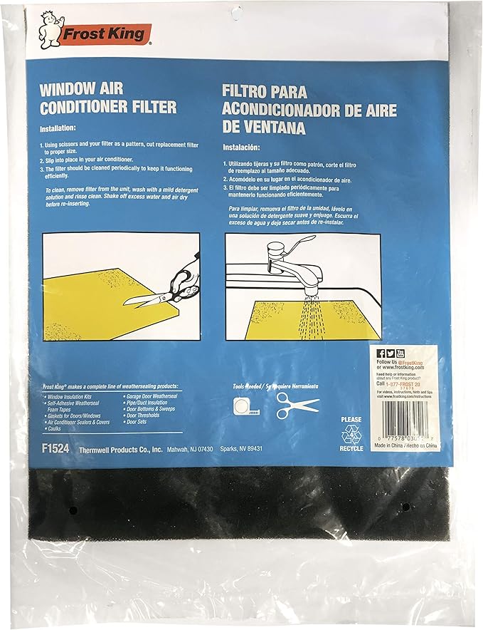 Frost King Air Conditioner Filters, 15 in. x24 in. x3/16 in, Open Cell Foam (Pack of 2)