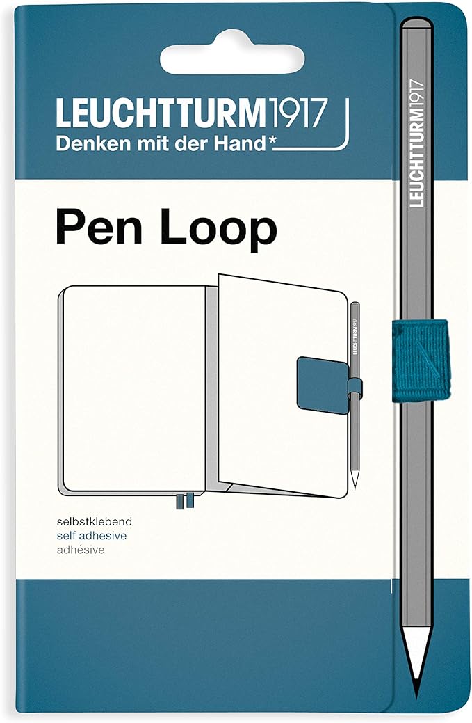 LEUCHTTURM1917 Self Adhesive Pen Loop Elastic Pen Holder (Stone Blue)