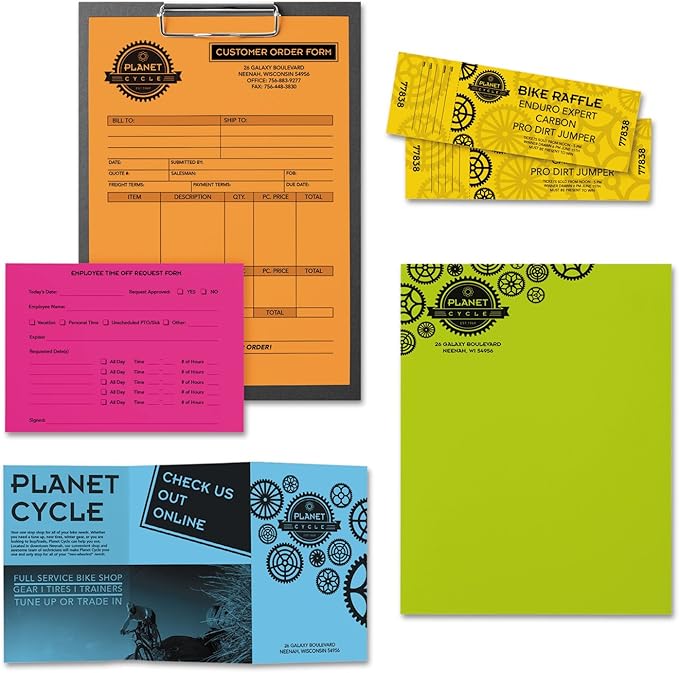 Neenah Astrobrights® Bright Color Paper, Letter Size Paper, 24 lb, Assorted Colors, 500 Sheets