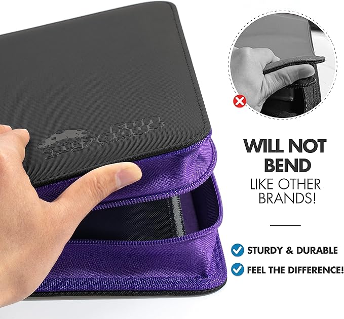 FunGuys Toploader Binder – 4 Pocket Trading Card Binder for 128 Top Loaders, Pokemon Card Binder, MTG, Yugioh, Sports Cards, TCG Storage Album, Zipper Card Collector Folder