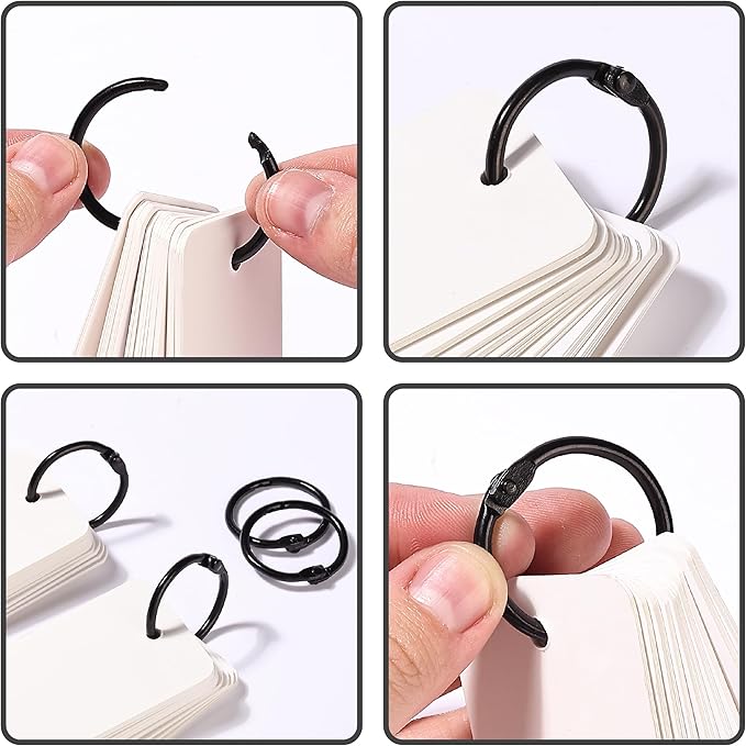 Mr. Pen- Loose Leaf Binder Rings, 40 Pack, Black, 1 Inch, Metal, Small