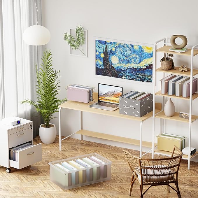 Legal Size Plastic Hanging File Folders Extra Capacity,12 Pack Sturdy Legal Hanging Folders for Filing Cabinet,Pastel Expandable Heavy Duty Hang Organizer Folder with Tabs,for Office School