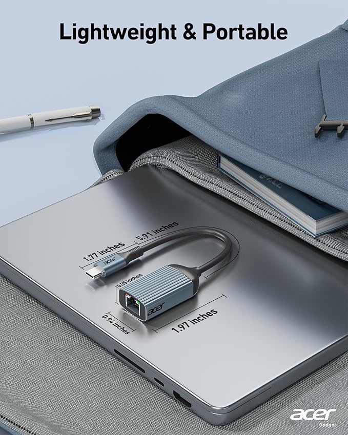 Acer 5 in 1 USB C Hub Bundle with USB C to Ethernet Adapter