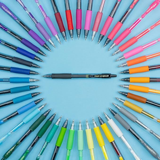 Pilot G2 Premium Metallics Gel Pens, Gel Roller Pens, Fine Point 0.7 mm Assorted Colors Pack of 8