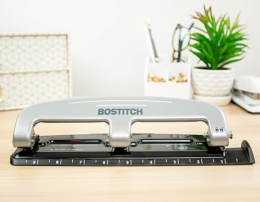 Bostitch EZ Squeeze™ Three-Hole Punch, 12-Sheet Capacity (2100)