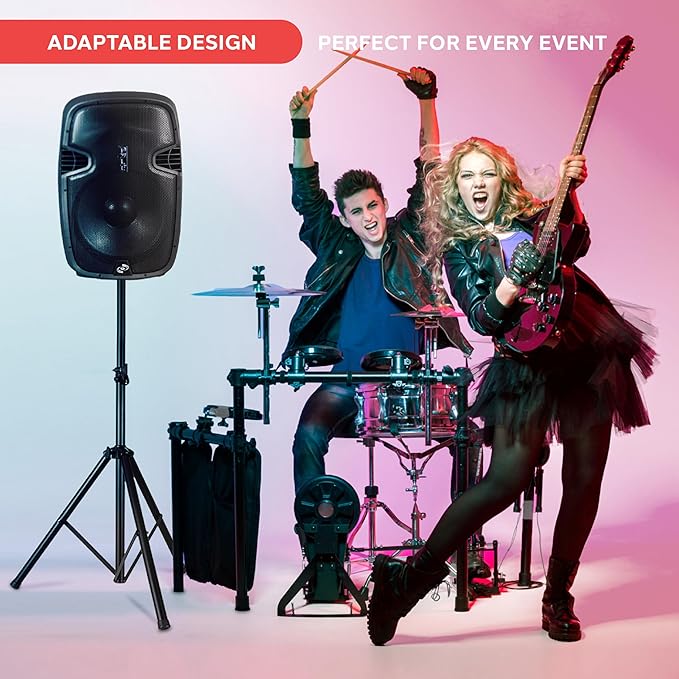 Pyle Universal Speaker Tripod Stand Mount - 6' Sound Equipment Holder Height Adjustable Up to 70 Inches For Speakers w/ 35mm Compatible Insert Perfect for Home, On Stage or In Studio Use