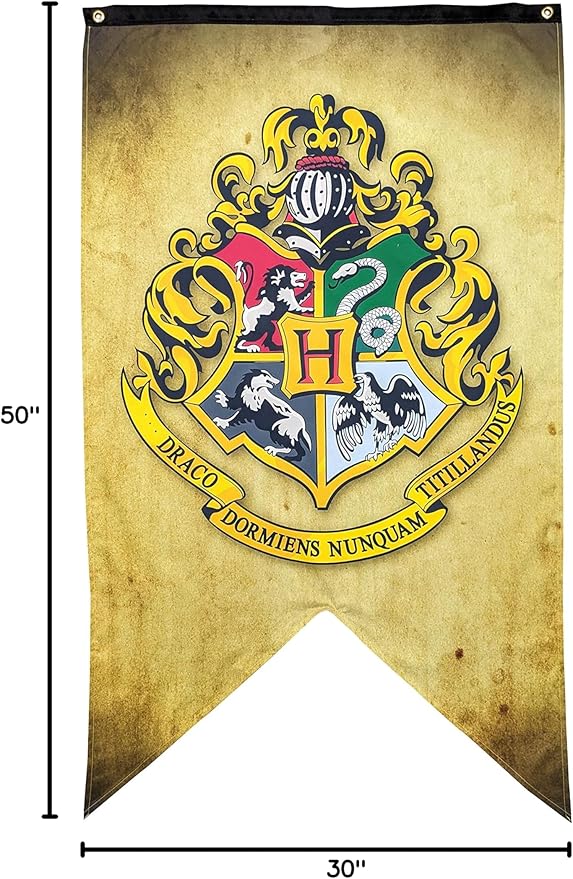 Harry Potter Wall Banner - Large Size 30" x 50" - Indoor Fabric Banner (Hogwarts)