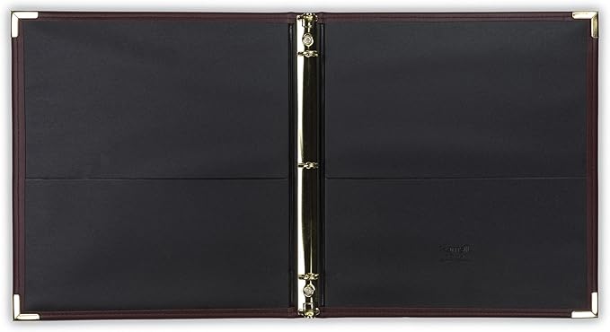 Samsill Classic Collection Leather 3 Ring Binder, Executive Presentation Portfolio, 0.5 Inch (Holds 100 Sheets), Brass Round Ring, Burgundy