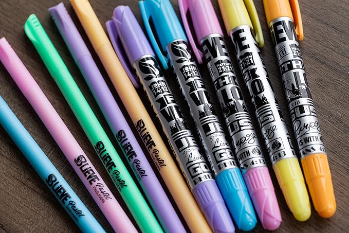 BLIEVE- Bible Highlighters No Bleed Through Assorted Colors, Cute Highlighter For Journaling Office Supplies And Accessories, Bible Highlighters And Pens No Bleed Chisel Tip (MUTED PASTEL)