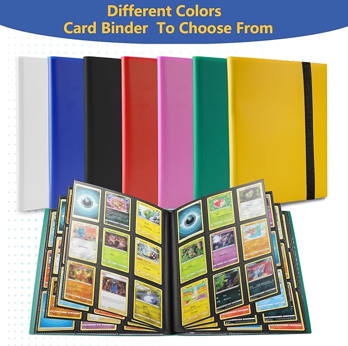 Premium Card Binder 9 Pocket, Premium Card Book for 360 Cards, Sturdy Card Album for Collectible Cards, Side-Loading Card Collection Folder for TCG, Other Game Cards, Sport Cards,Green