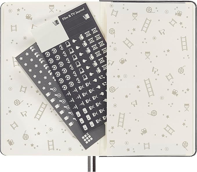 Moleskine Passion Journal, Film & TV, Hard Cover, Large (5" x 8.25") Black, 400 Pages