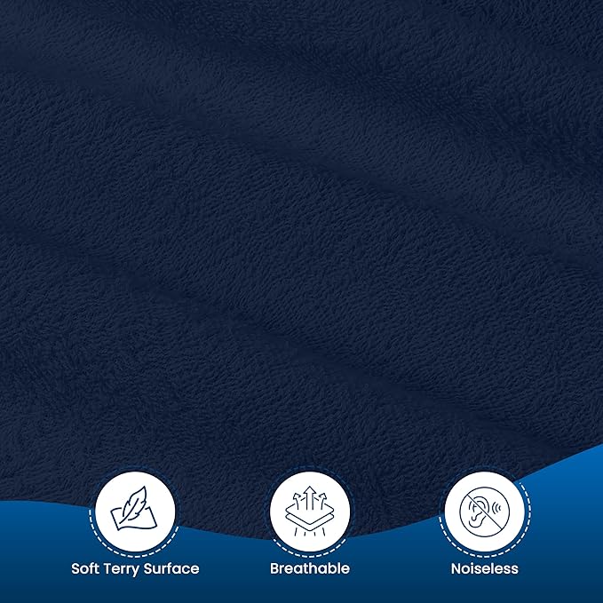 Utopia Bedding Waterproof Mattress Protector Queen Size, Premium 200 GSM Terry Mattress Cover, Soft & Breathable Bed Cover, Fitted Sheet Style with Stretchable Deep Pockets 17" (Navy Blue)