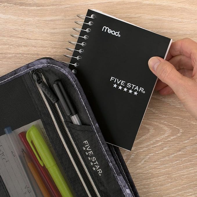 Five Star Spiral Notebook, Fat Lil' Pocket Notebook, College Ruled Paper, 200 Sheets, 5-1/2" x 3-1/2", Assorted Colors, Color Will Vary, 1 Count (45388)