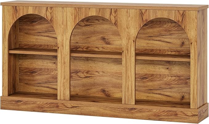 Tribesigns TV Consoles with Storage Cabinets, Television Stand for 55/60/65 Inch TV, Farmhouse Media Entertainment Center Stand for Living Room, Natural Wood