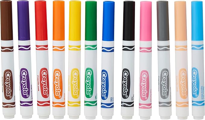 Crayola CRA-58-7712 Classic Non-Washable Marker, Broad-Line, 12 Colors/Set