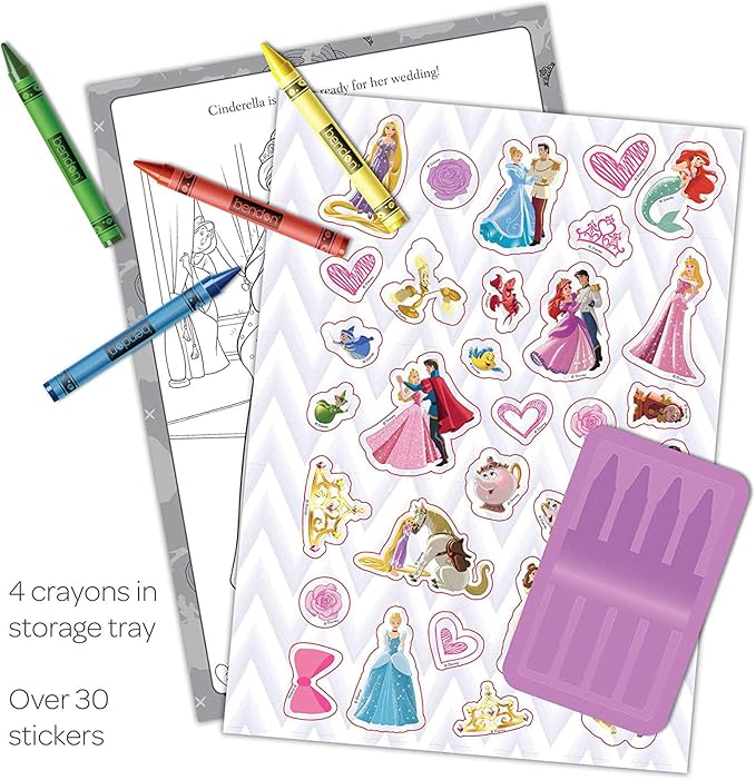 Disney Princess 48-Page Coloring & Activity Book with 4 Crayons, 44048 Bendon
