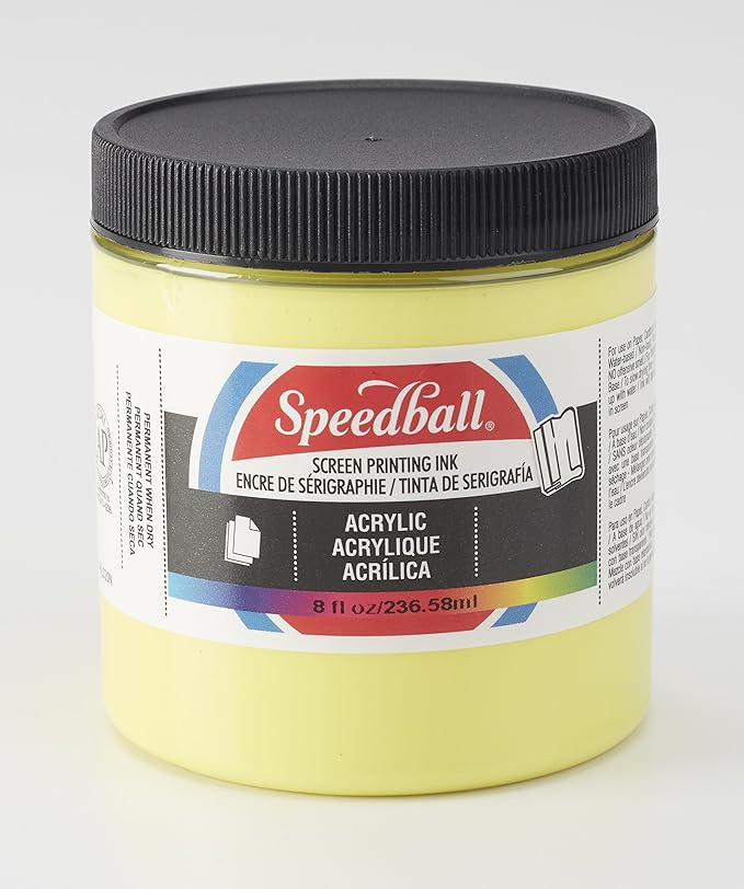 Speedball, 4621, Acrylic Screen Printing Ink, 8 Fl Oz. 237 ml, Primrose Yellow