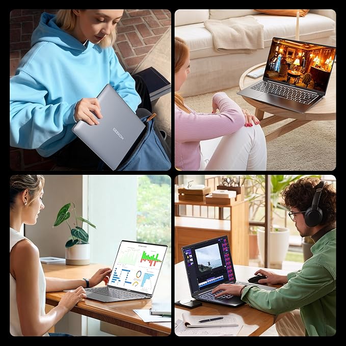 GEEKOM GeekBook X14 Pro Laptop, 2.2lbs Ultra Thin 14" 2.8K OLED Laptop Computer, Ultra 9 185H, 32GB LPDDR5x 7500MHz RAM 2TB SSD, Up to 16 Hour, 2X USB4, Fingerprint, Hub, Copilot, Windows 11 Pro