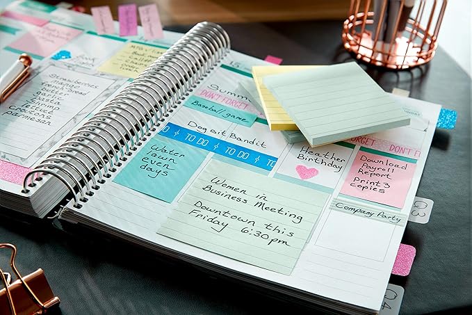 Post-it Notes Original Pads in Beachside Cafe Collection Colors, 3" x 5", 100 Sheets/Pad, 5 Pads/Pack
