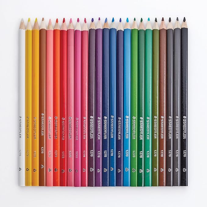 STAEDTLER Triangular Colored Pencils, Metal Tin of 24 Colors, Coloring Pencils for School, Art, Crafts - Art Supplies for Beginners, Students, Hobbyists