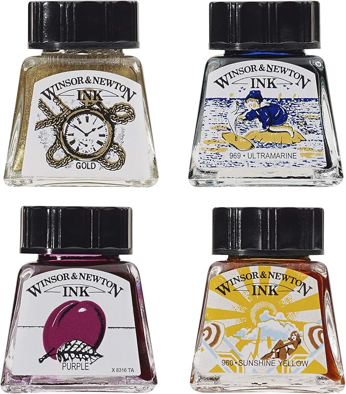 Winsor & Newton Drawing Ink, 14ml Bottle, Vermilion