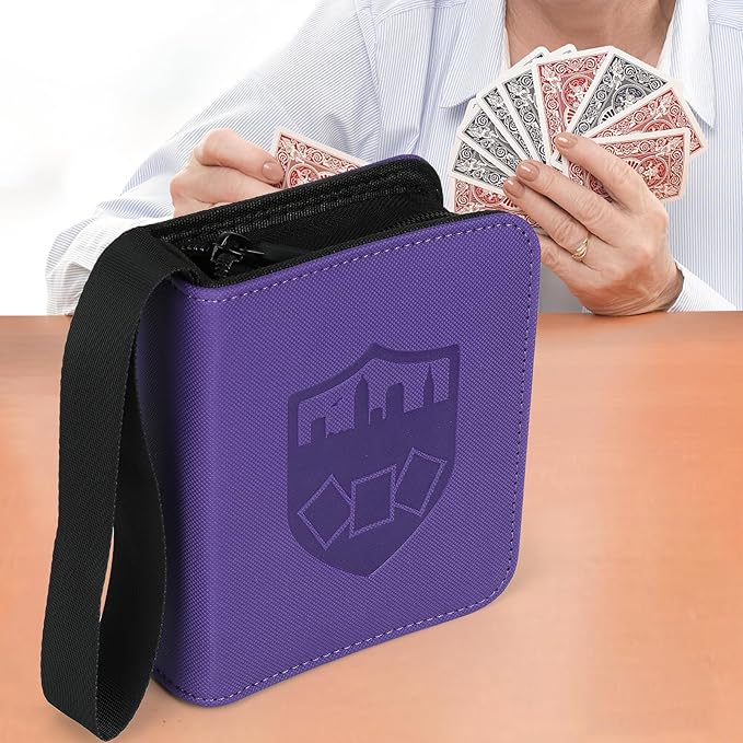 Mini Card Binder 1 Pocket, 80 Pockets Trading Card Binder, Premium Small 2 Pocket Trading Card Collection Album Folder with 40 Sleeves Double Sided - Gifts for Kids (Purple)